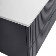 Тумба подвесная CEZARES DUET-N-1200-2C-SO-GR-P с раковиной CZR-8095-120, графит