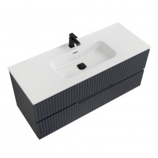 Тумба подвесная CEZARES DUET-N-1200-2C-SO-GR-P с раковиной CZR-8095-120, графит
