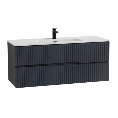 Тумба подвесная CEZARES DUET-N-1200-2C-SO-GR-P с раковиной CZR-8095-120, графит Тумба подвесная CEZARES DUET-N-1200-2C-SO-GR-P с раковиной CZR-8095-120, графит