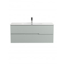 Тумба подвесная CEZARES DUET-N-1200-2C-SO-VPR-P с раковиной CZR-8095-120, зеленый жемчужный