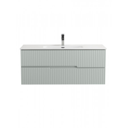 Тумба подвесная CEZARES DUET-N-1200-2C-SO-VPR-P с раковиной CZR-8095-120, зеленый жемчужный