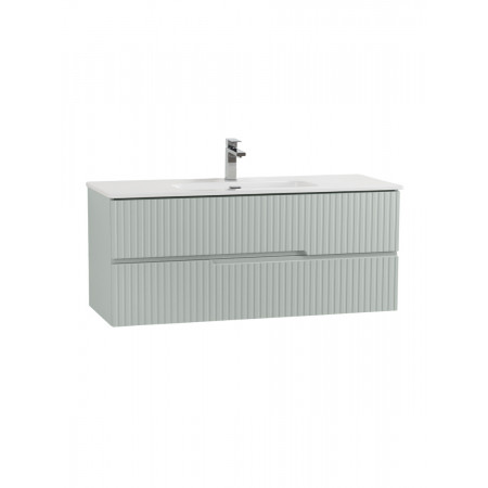 Тумба подвесная CEZARES DUET-N-1200-2C-SO-VPR-P с раковиной CZR-8095-120, зеленый жемчужный