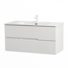 Тумба подвесная CEZARES DUET-N-1000-2C-SO-FBS-P с раковиной CZR-8095-100, ясень белый софт