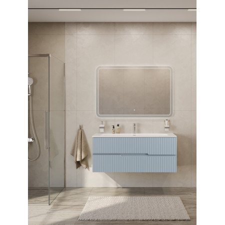 Тумба подвесная CEZARES DUET-N-1200-2C-SO-APR-P с раковиной CZR-8073-120, голубой жемчужный Тумба подвесная CEZARES DUET-N-1200-2C-SO-APR-P с раковиной CZR-8073-120, голубой жемчужный