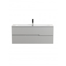 Тумба подвесная CEZARES DUET-N-1200-2C-SO-GPR-P с раковиной CZR-8073-120, серый жемчужный