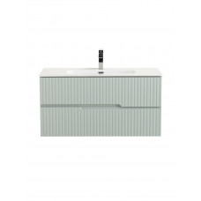 Тумба подвесная CEZARES DUET-N-1000-2C-SO-VPR-P с раковиной CZR-8095-100, зеленый жемчужный