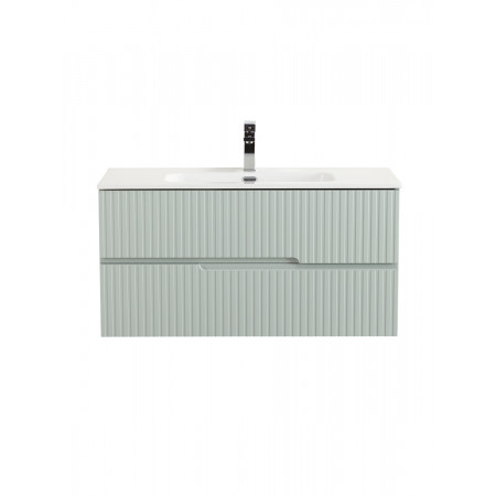 Тумба подвесная CEZARES DUET-N-1000-2C-SO-VPR-P с раковиной CZR-8095-100, зеленый жемчужный Тумба подвесная CEZARES DUET-N-1000-2C-SO-VPR-P с раковиной CZR-8095-100, зеленый жемчужный