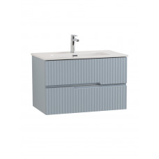 Тумба подвесная CEZARES DUET-N-800-2C-SO-APR-P с раковиной CZR-8095-80, голубой жемчужный