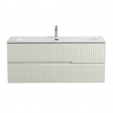 Тумба подвесная CEZARES DUET-N-1200-2C-SO-AS-P с раковиной CZR-8073-120, альпака брашированная