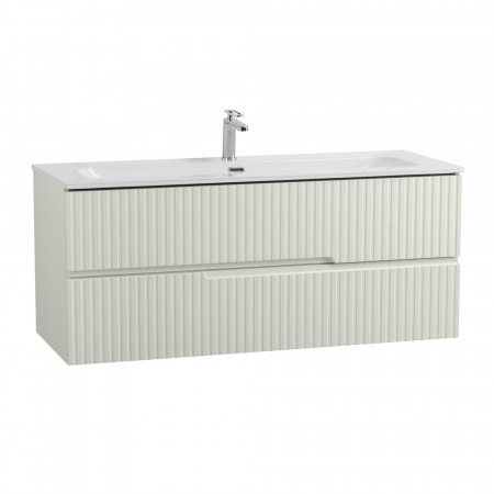Тумба подвесная CEZARES DUET-N-1200-2C-SO-AS-P с раковиной CZR-8073-120, альпака брашированная Тумба подвесная CEZARES DUET-N-1200-2C-SO-AS-P с раковиной CZR-8073-120, альпака брашированная