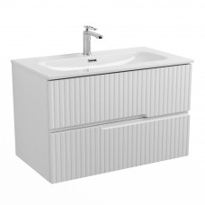 Тумба подвесная CEZARES DUET-N-800-2C-SO-BO с раковиной CZR-8073-80, белый матовый