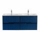 Тумба подвесная CEZARES DUET-N-1200-4C-SO-2-SPF-P с раковиной CZR-8073-120-2 с двумя чашами, сапфир Тумба подвесная CEZARES DUET-N-1200-4C-SO-2-SPF-P с раковиной CZR-8073-120-2 с двумя чашами, сапфир
