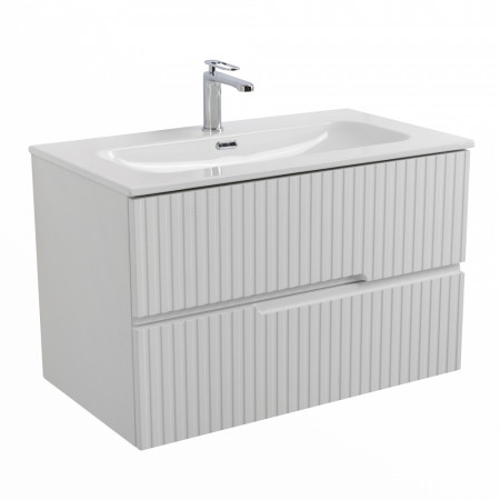 Тумба подвесная CEZARES DUET-N-800-2C-SO-FBS-P с раковиной CZR-8073-80, ясень белый софт Тумба подвесная CEZARES DUET-N-800-2C-SO-FBS-P с раковиной CZR-8073-80, ясень белый софт