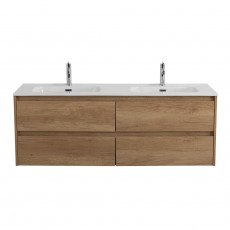 Тумба BelBagno KRAFT-1200-4C-SO-2-RNN с 2-й раковиной BelBagno BB1200-2-ETL, Rovere Nebrasca Nature