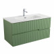 Тумба подвесная CEZARES DUET-N-1000-2C-SO-PS-P с раковиной CZR-8095-100, фисташковый софт Тумба подвесная CEZARES DUET-N-1000-2C-SO-PS-P с раковиной CZR-8095-100, фисташковый софт