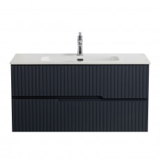 Тумба подвесная CEZARES DUET-N-1000-2C-SO-GR-P с раковиной CZR-8095-100, графит