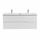 Тумба подвесная CEZARES DUET-N-1200-2C-SO-BL с раковиной CZR-8073-120-1-2 с двумя отверстиями для смесителей, белый глянец Тумба подвесная CEZARES DUET-N-1200-2C-SO-BL с раковиной CZR-8073-120-1-2 с двумя отверстиями для смесителей, белый глянец