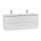 Тумба подвесная CEZARES DUET-N-1200-2C-SO-BL с раковиной CZR-8073-120-1-2 с двумя отверстиями для смесителей, белый глянец Тумба подвесная CEZARES DUET-N-1200-2C-SO-BL с раковиной CZR-8073-120-1-2 с двумя отверстиями для смесителей, белый глянец