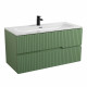 Тумба подвесная CEZARES DUET-N-1000-2C-SO-PS-P с раковиной CZR-8073-100, фисташковый софт Тумба подвесная CEZARES DUET-N-1000-2C-SO-PS-P с раковиной CZR-8073-100, фисташковый софт