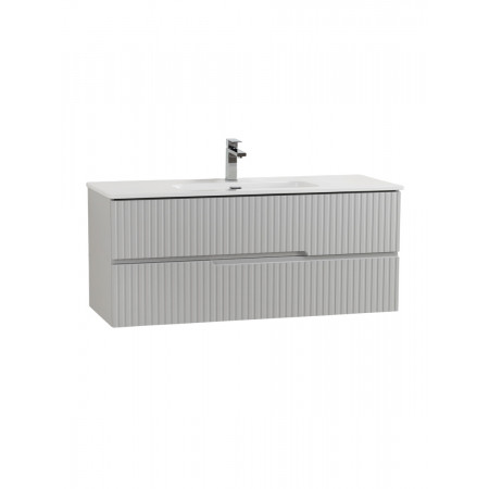 Тумба подвесная CEZARES DUET-N-1200-2C-SO-GPR-P с раковиной CZR-8095-120, серый жемчужный Тумба подвесная CEZARES DUET-N-1200-2C-SO-GPR-P с раковиной CZR-8095-120, серый жемчужный