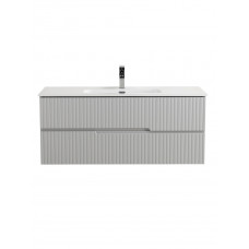 Тумба подвесная CEZARES DUET-N-1200-2C-SO-GPR-P с раковиной CZR-8095-120, серый жемчужный