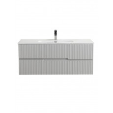 Тумба подвесная CEZARES DUET-N-1200-2C-SO-GPR-P с раковиной CZR-8095-120, серый жемчужный