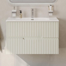 Тумба подвесная CEZARES DUET-N-800-2C-SO-AS-P с раковиной CZR-8095-80, альпака брашированная