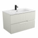Тумба подвесная CEZARES DUET-N-800-2C-SO-AS-P с раковиной CZR-8095-80, альпака брашированная Тумба подвесная CEZARES DUET-N-800-2C-SO-AS-P с раковиной CZR-8095-80, альпака брашированная