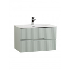 Тумба подвесная CEZARES DUET-N-800-2C-SO-VPR-P с раковиной CZR-8095-80, зеленый жемчужный