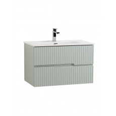 Тумба подвесная CEZARES DUET-N-800-2C-SO-VPR-P с раковиной CZR-8095-80, зеленый жемчужный