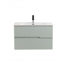 Тумба подвесная CEZARES DUET-N-800-2C-SO-VPR-P с раковиной CZR-8095-80, зеленый жемчужный