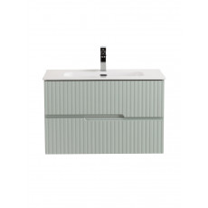 Тумба подвесная CEZARES DUET-N-800-2C-SO-VPR-P с раковиной CZR-8095-80, зеленый жемчужный