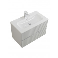 Тумба подвесная CEZARES DUET-N-800-2C-SO-GPR-P с раковиной CZR-8073-80, серый жемчужный