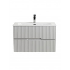 Тумба подвесная CEZARES DUET-N-800-2C-SO-GPR-P с раковиной CZR-8073-80, серый жемчужный