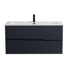 Тумба подвесная CEZARES DUET-N-1000-2C-SO-GR-P с раковиной CZR-8073-100, графит