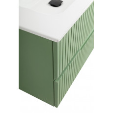 Тумба подвесная CEZARES DUET-N-800-2C-SO-PS-P с раковиной CZR-8095-80, фисташковый софт