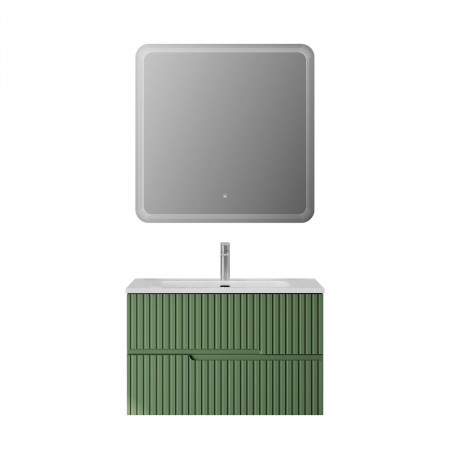 Тумба подвесная CEZARES DUET-N-800-2C-SO-PS-P с раковиной CZR-8095-80, фисташковый софт Тумба подвесная CEZARES DUET-N-800-2C-SO-PS-P с раковиной CZR-8095-80, фисташковый софт