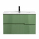 Тумба подвесная CEZARES DUET-N-800-2C-SO-PS-P с раковиной CZR-8095-80, фисташковый софт Тумба подвесная CEZARES DUET-N-800-2C-SO-PS-P с раковиной CZR-8095-80, фисташковый софт