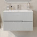 Тумба подвесная CEZARES DUET-N-800-2C-SO-GPR-P с раковиной CZR-8095-80, серый жемчужный