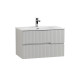 Тумба подвесная CEZARES DUET-N-800-2C-SO-GPR-P с раковиной CZR-8095-80, серый жемчужный Тумба подвесная CEZARES DUET-N-800-2C-SO-GPR-P с раковиной CZR-8095-80, серый жемчужный