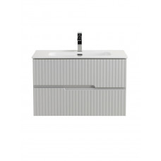 Тумба подвесная CEZARES DUET-N-800-2C-SO-GPR-P с раковиной CZR-8095-80, серый жемчужный