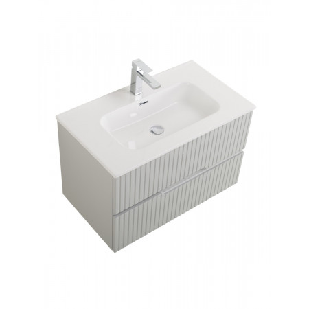 Тумба подвесная CEZARES DUET-N-800-2C-SO-GPR-P с раковиной CZR-8095-80, серый жемчужный Тумба подвесная CEZARES DUET-N-800-2C-SO-GPR-P с раковиной CZR-8095-80, серый жемчужный