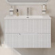 Тумба подвесная CEZARES DUET-N-800-2C-SO-FBS-P с раковиной CZR-8095-80, ясень белый софт Тумба подвесная CEZARES DUET-N-800-2C-SO-FBS-P с раковиной CZR-8095-80, ясень белый софт