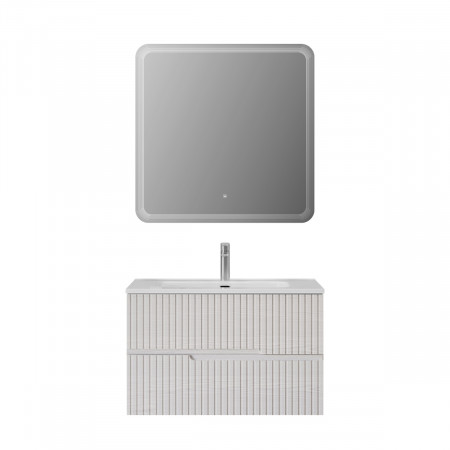 Тумба подвесная CEZARES DUET-N-800-2C-SO-FBS-P с раковиной CZR-8095-80, ясень белый софт Тумба подвесная CEZARES DUET-N-800-2C-SO-FBS-P с раковиной CZR-8095-80, ясень белый софт