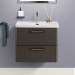 Подвесная тумба с раковиной Belbagno DUE 60 см Оружейная сталь DUE-600-2C-SO-GM-P + BB-8076-3-60