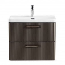 Подвесная тумба с раковиной Belbagno DUE 60 см Оружейная сталь DUE-600-2C-SO-GM-P + BB-8076-3-60