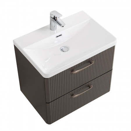 Подвесная тумба с раковиной Belbagno DUE 60 см Оружейная сталь DUE-600-2C-SO-GM-P + BB-8076-3-60 Подвесная тумба с раковиной Belbagno DUE 60 см Оружейная сталь DUE-600-2C-SO-GM-P + BB-8076-3-60