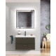 Подвесная тумба с раковиной Belbagno DUE, 80 см Оружейная сталь DUE-800-2C-SO-GM-P + BB-8076-3-80 Подвесная тумба с раковиной Belbagno DUE, 80 см Оружейная сталь DUE-800-2C-SO-GM-P + BB-8076-3-80