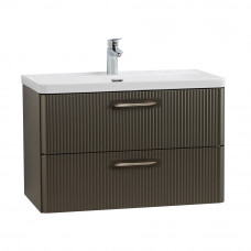 Подвесная тумба с раковиной Belbagno DUE, 80 см Оружейная сталь DUE-800-2C-SO-GM-P + BB-8076-3-80