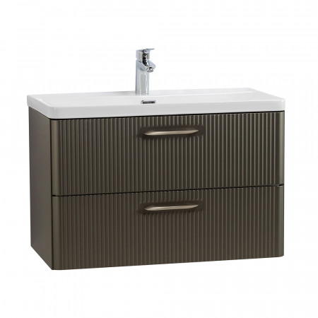 Подвесная тумба с раковиной Belbagno DUE, 80 см Оружейная сталь DUE-800-2C-SO-GM-P + BB-8076-3-80 Подвесная тумба с раковиной Belbagno DUE, 80 см Оружейная сталь DUE-800-2C-SO-GM-P + BB-8076-3-80